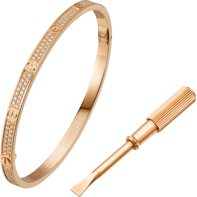 💝 Pulsera LOVE empedrada en 2 líneas