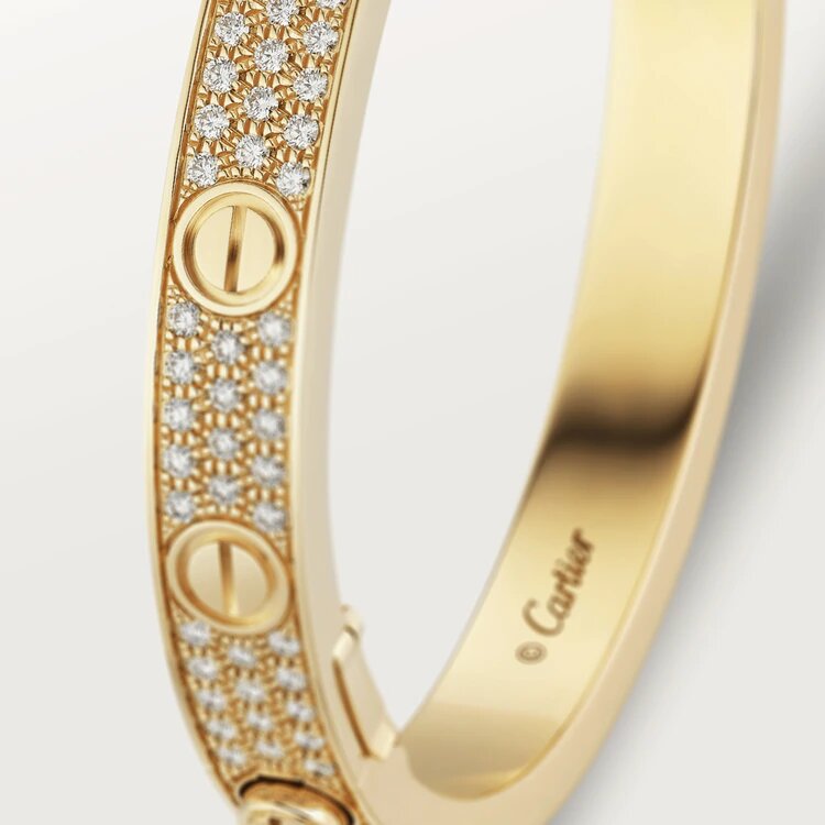 💝 Pulsera LOVE empedrada en 3 líneas