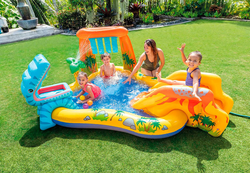 (🔥 HOT SALE! AHORA -30% DE DESCUENTO) 🌞Alberca inflable para niños "🦖 Dinosaurio y rampa"