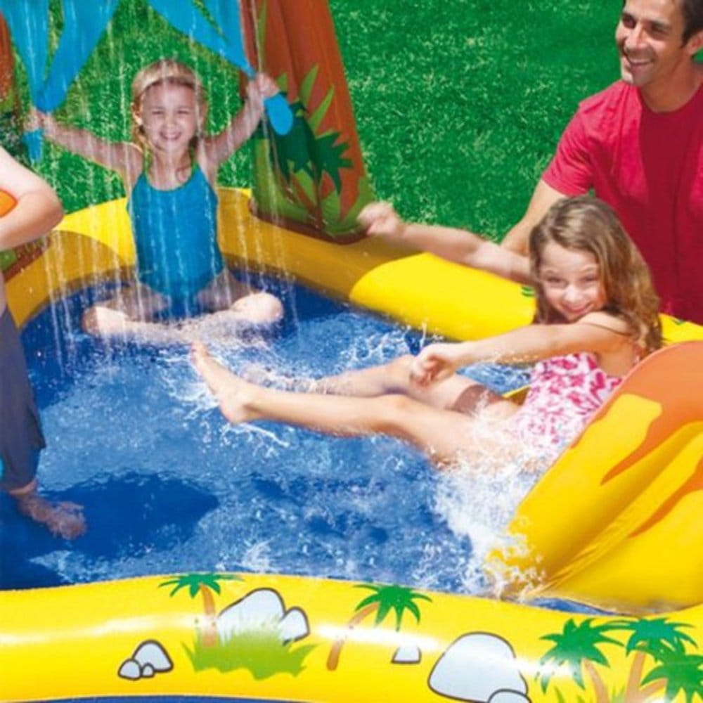 (🔥 HOT SALE! AHORA -30% DE DESCUENTO) 🌞Alberca inflable para niños "🦖 Dinosaurio y rampa"